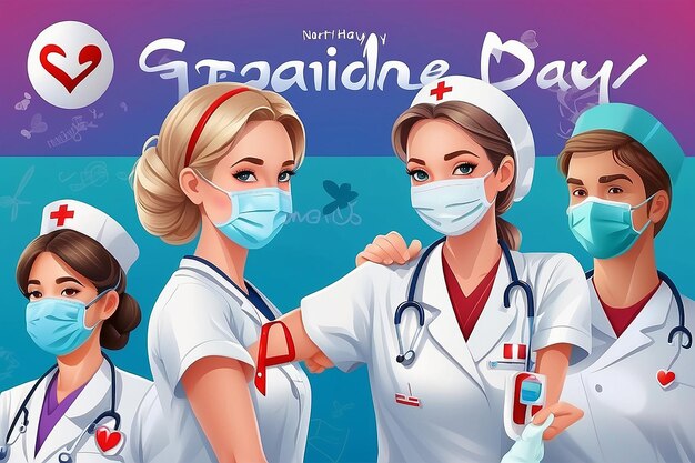 Фото Векторная иллюстрация для международного дня медсестер