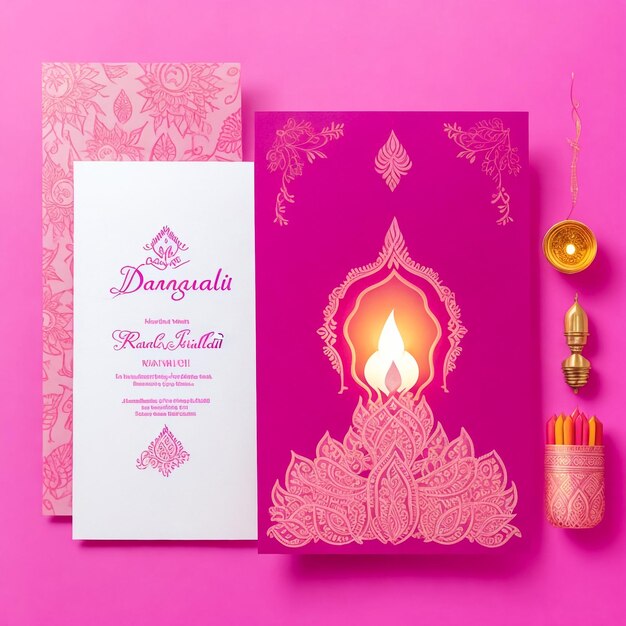 Foto illustrazione vettoriale o biglietto di auguri del festival di diwali con una elegante e bella lampada a olio e diwali