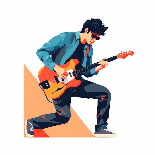 Vector illustration of guitarist AI generated Image