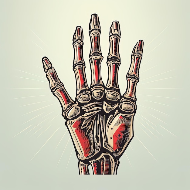 Photo vector illustration of a hand skeleton signature created by ai