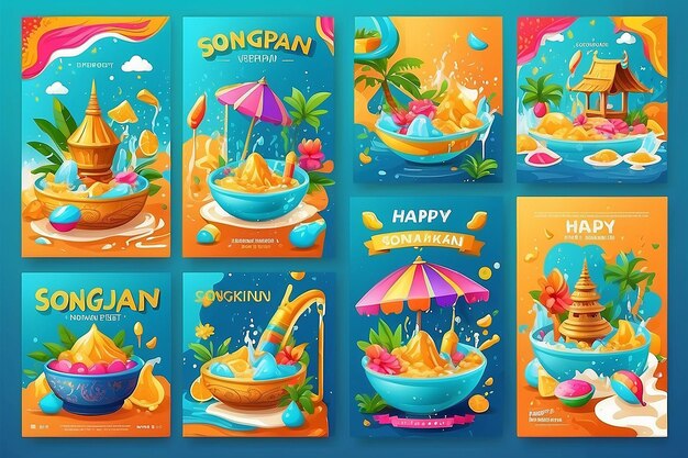 Photo vector illustration of happy songkran festiva