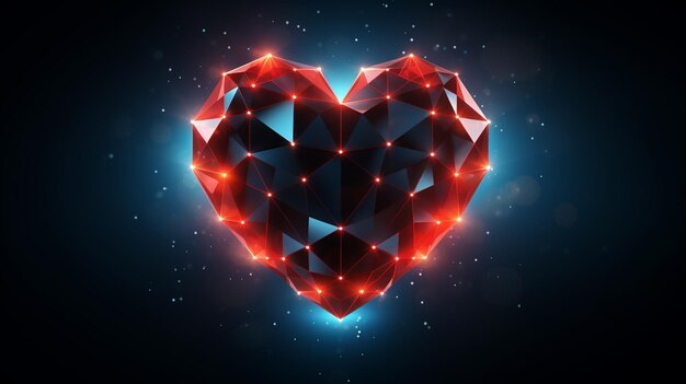 vector illustration of heart on black background neon heart