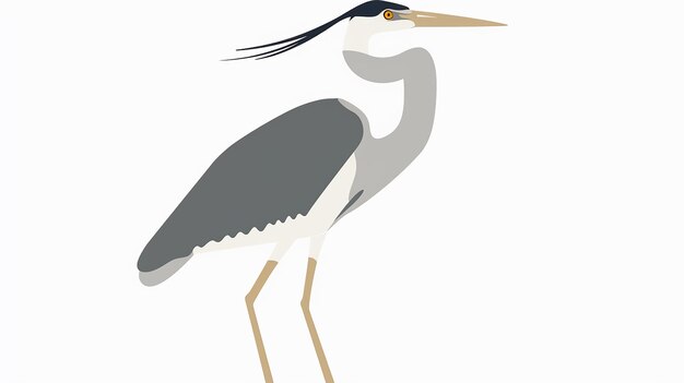 Foto illustrazione vettoriale di heron su sfondo bianco