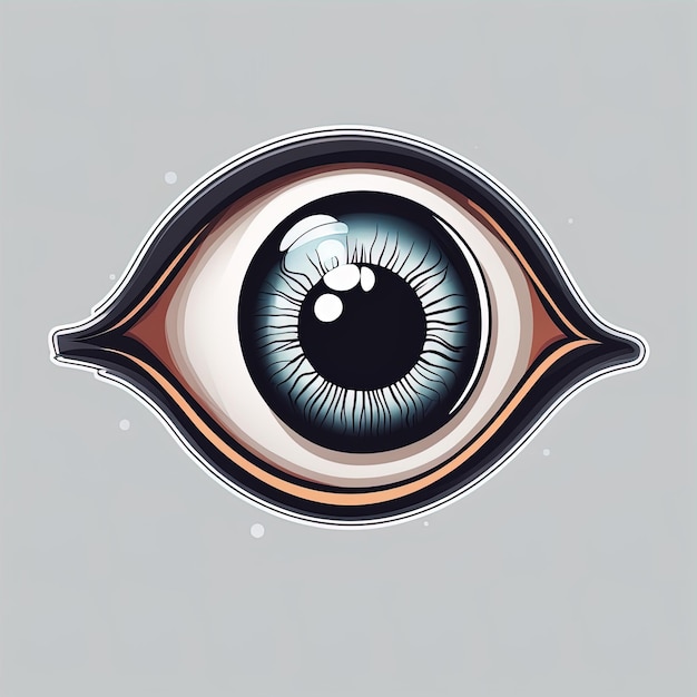 문신이 있는 눈의 흰색 배경에 있는 인간의 눈의 벡터 그림