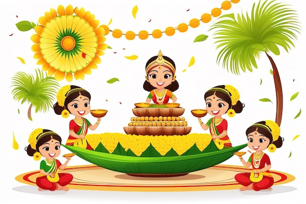 vector illustration of indian people celebrating holi festival of south indian festivalvector illus