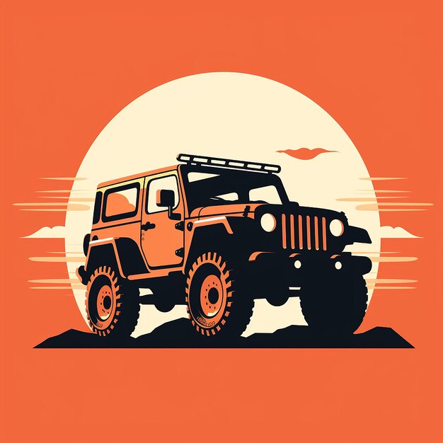 vector illustration of a jeep