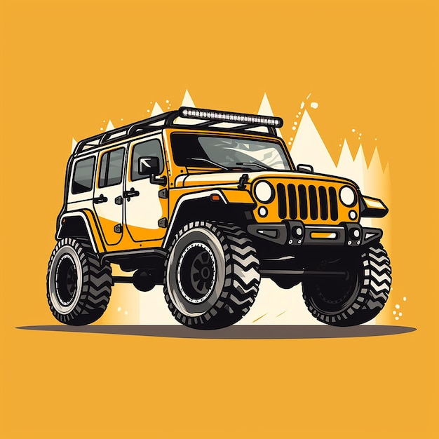 Photo vector illustration of a jeep