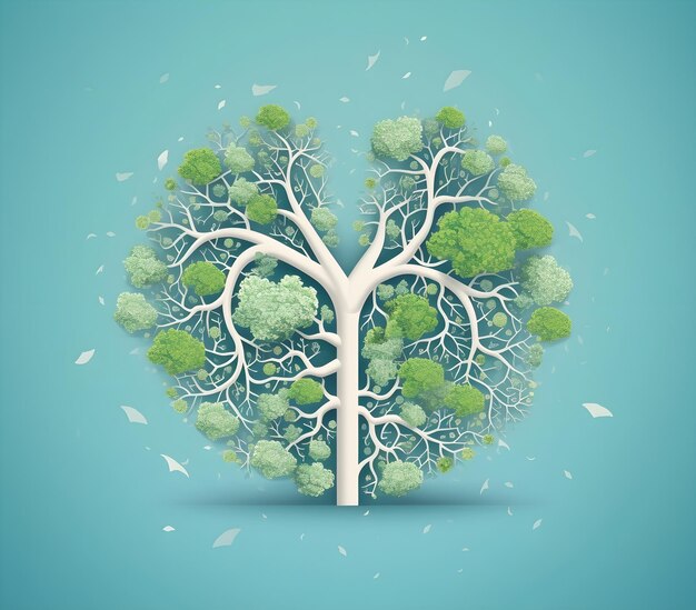 Photo vector illustration lungs of earth as medical healtcare