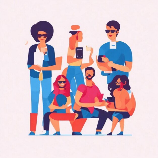 vector illustration man and women's character image