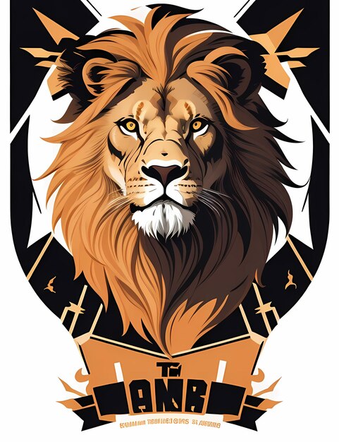 Vector illustration minimalistic digital illustration lion tshirt design