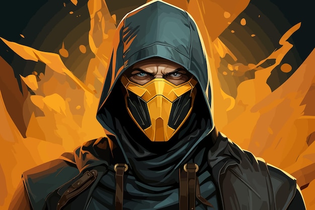 Vector illustration of mortal kombat game