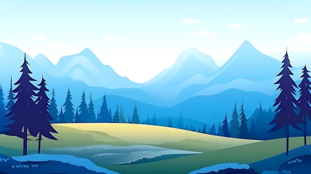 Vector illustration of mountain landscape background design