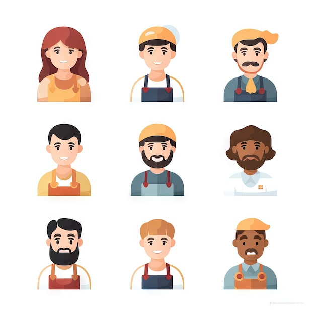 Vector illustration of multicolored people customer flaticons iconsGenerative Ai