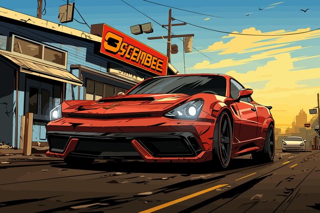 Vector illustration of need for speed nfs game