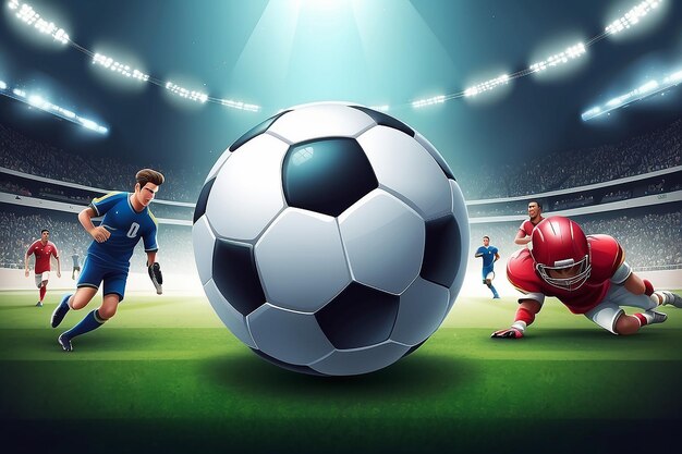 写真 サッカーゲームのベクトルイラスト 広告の招待バナーとして使用