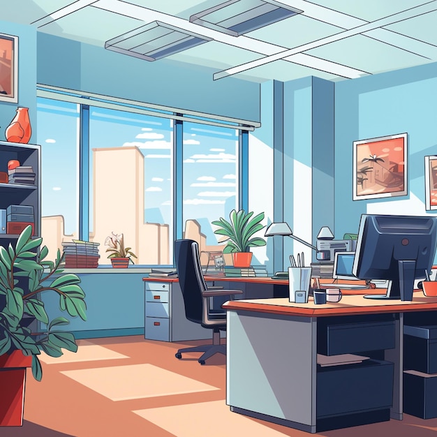 Photo vector illustration of office