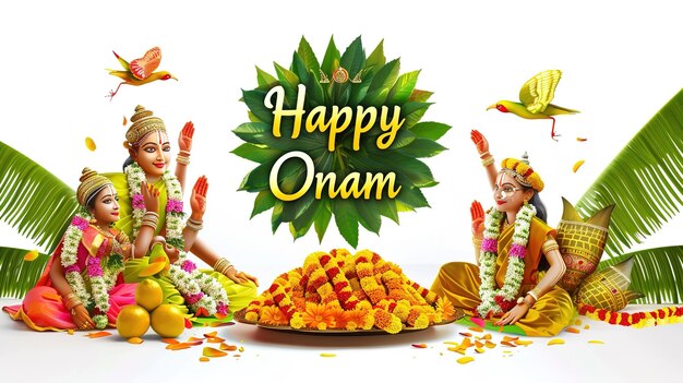 Foto illustrazione vettoriale di onam kerala onam illustrazione della carta di auguri