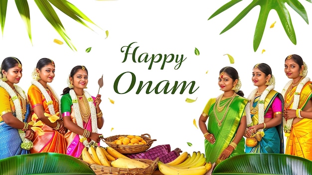 Foto illustrazione vettoriale di onam kerala onam illustrazione della carta di auguri