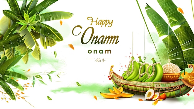 vector illustration of onam Kerala Onam Greeting Card illustration