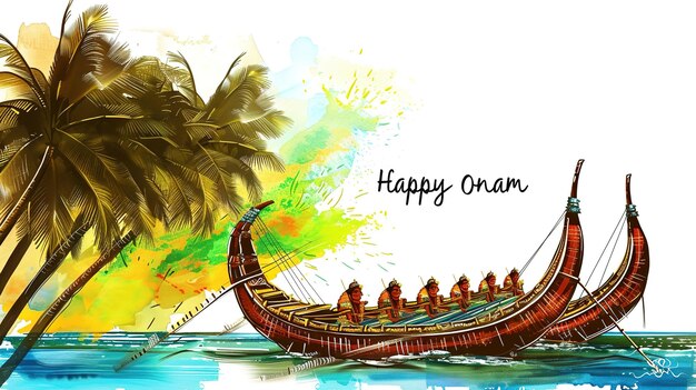 Photo vector illustration of onam kerala onam greeting card illustration