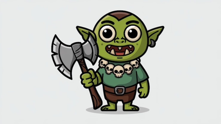 Photo vector illustration of orc cartoon on a white background