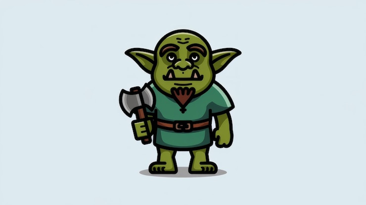 Photo vector illustration of orc cartoon on a white background