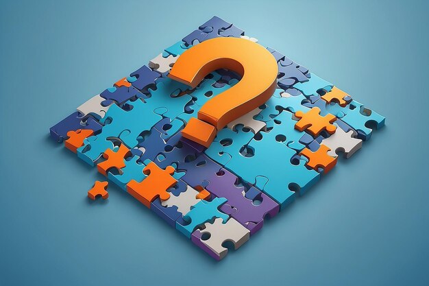 Vector illustration of a question mark puzzle