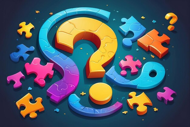 Vector illustration of a question mark puzzle