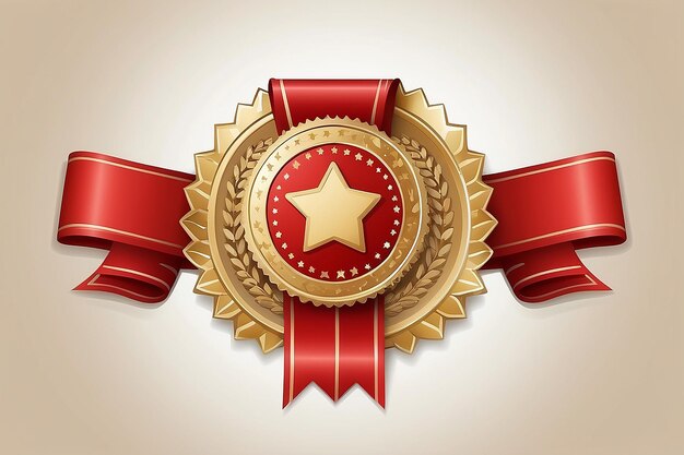 Photo vector illustration of red winner badge