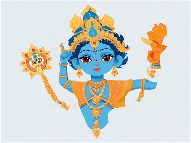 Vector Illustration of Shree Krishna for Janmashtami