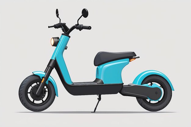 Vector Illustration of Side View Kick or Electric Scooter