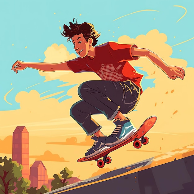 vector illustration skateboarder