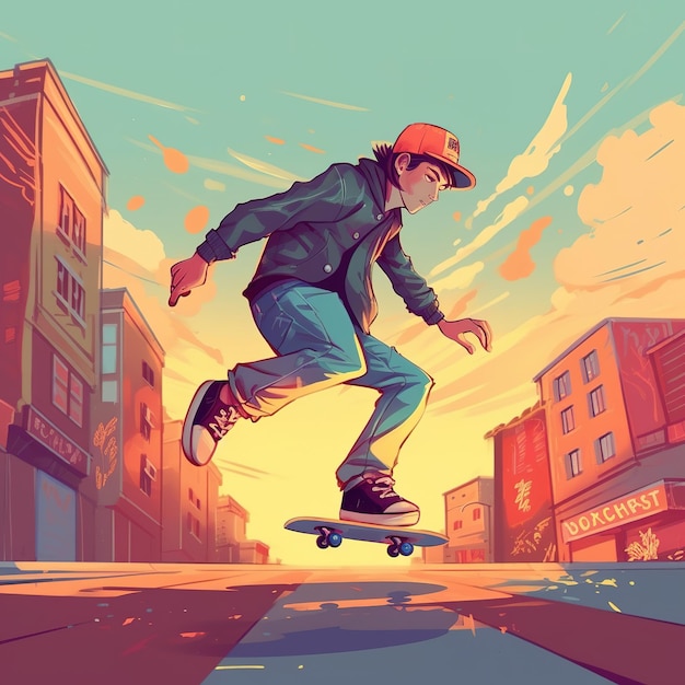 vector illustration skateboarder