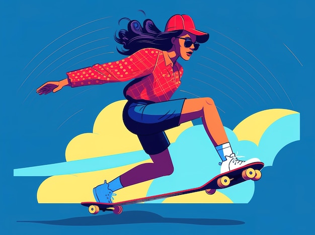 Photo vector illustration skateboarder