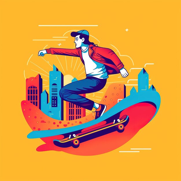 Vector illustration skateboarder