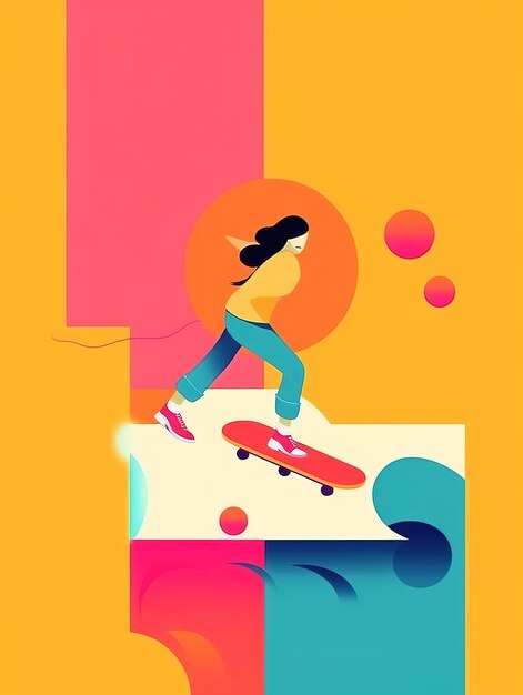 Vector illustration skateboarder