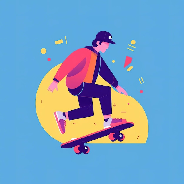 Photo vector illustration skateboarder