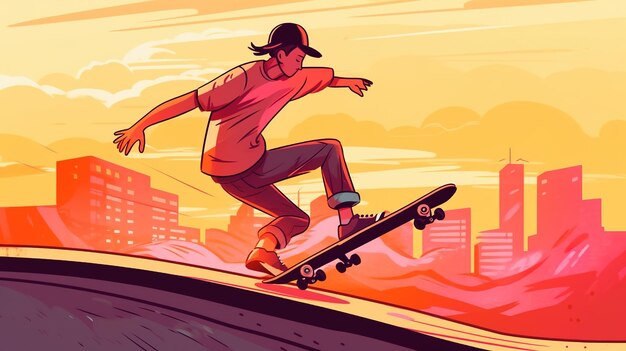 vector illustration skateboarder