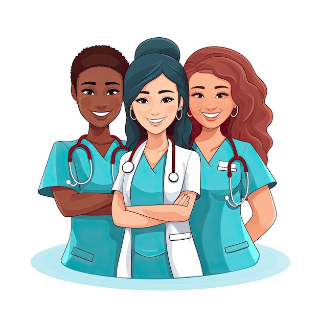 Vector illustration of two female Nurses