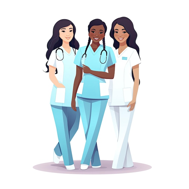 Vector illustration of two female Nurses