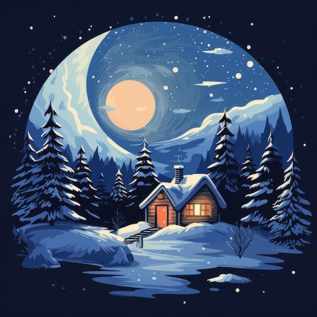 Vector illustration of a winter environment