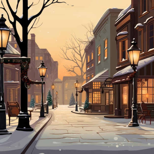 Vector illustration of a winter environment