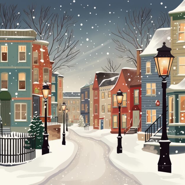 Vector illustration of a winter environment