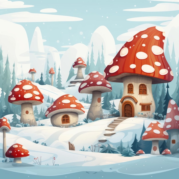 Vector illustration of a winter environment