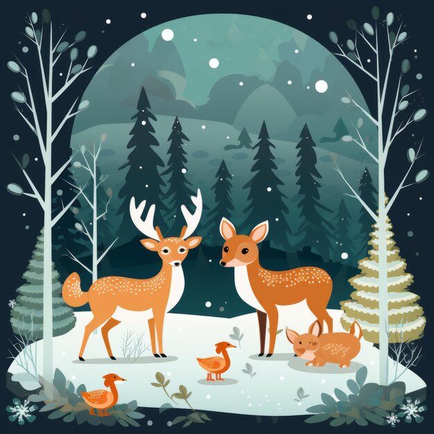 Vector illustration of a winter environment