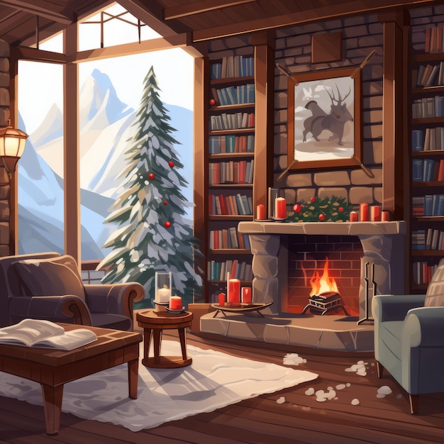 Vector illustration of a winter environment