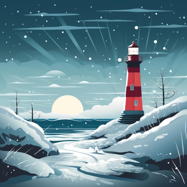 Vector illustration of a winter environment