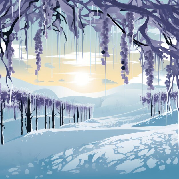 Vector illustration of a winter environment