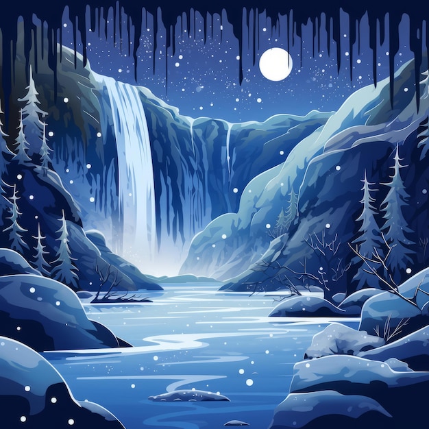 Vector illustration of a winter environment