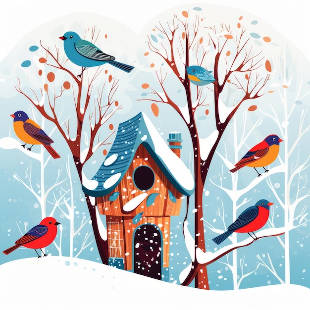 Vector illustration of a winter environment